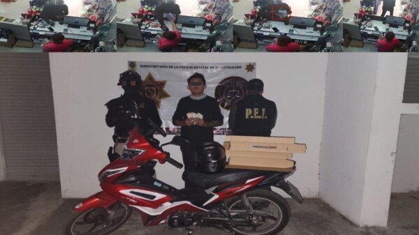 Detienen a repartidor por robo con violencia a comercio en Mérida