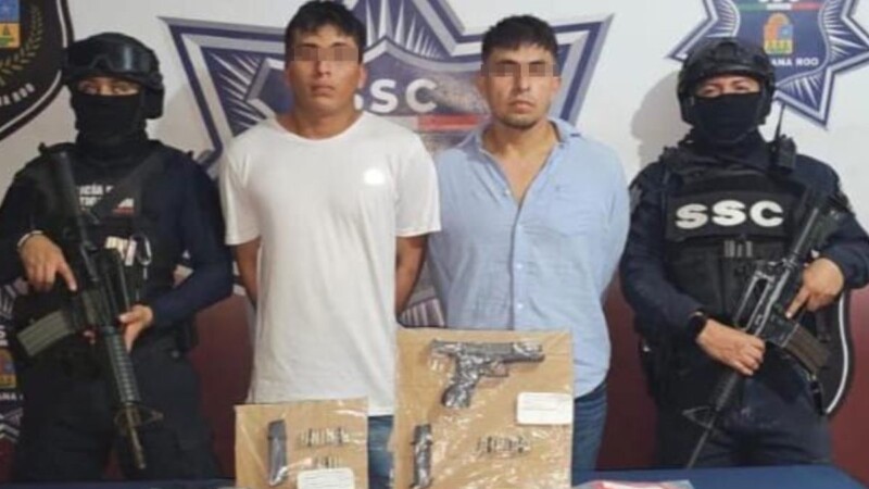 Detenidos con droga y arma en la Supermanzana 507 de Cancún