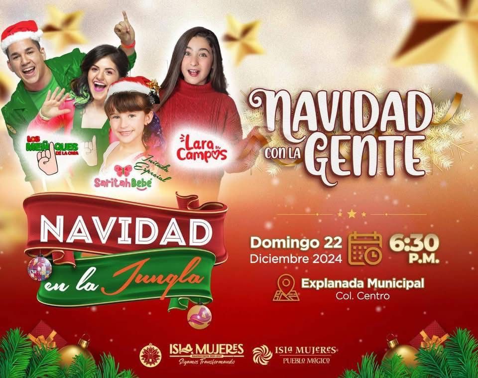 El domingo 22 a las 18:30 horas, la Explanada Municipal de la Isla será el escenario del mágico show “Navidad en la Jungla”.