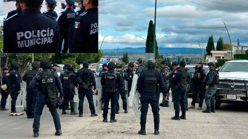 Autoridades estatales detienen a 92 policías en municipio de Chiapas