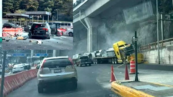 Tráiler sin frenos embiste a diez vehículos en la México-Toluca