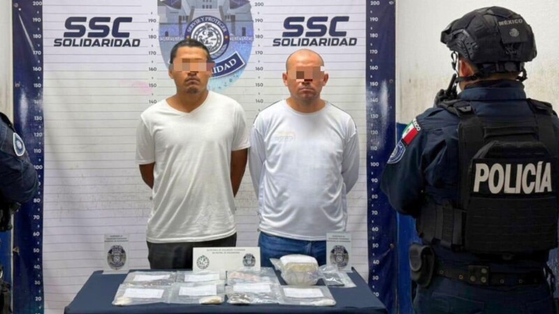 En Playa del Carmen detienen a dos mototaxistas con droga