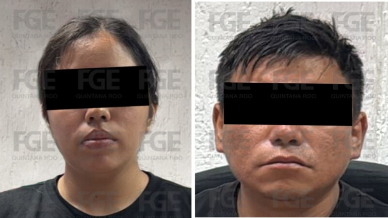 Detienen a pareja por un robo a negocio  en Cancún