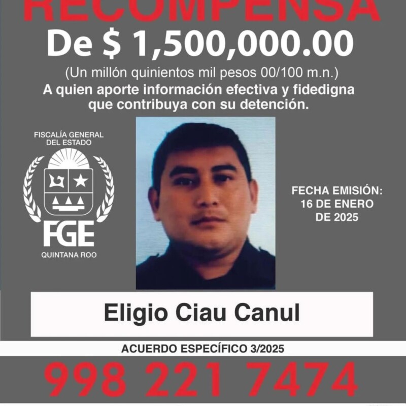 Luis Fernando Pérez Avilés junto con Eligio Ciau Canul, otro ex oficial de Tulum, se les relaciona con un grupo criminal.