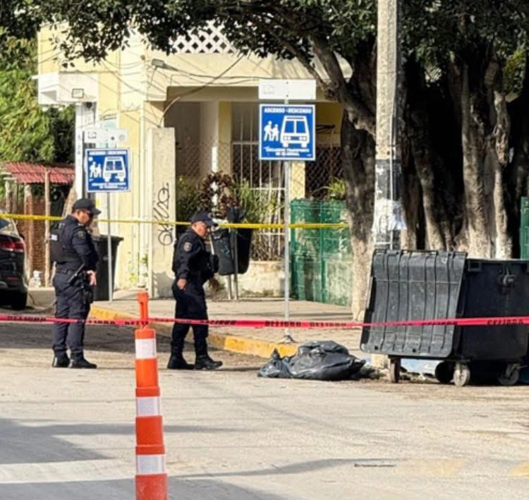 Abandonan cuerpo embolsado cerca de un parque en Tulum; esta mañana vecinos alertaron a las autoridades del hallazgo.