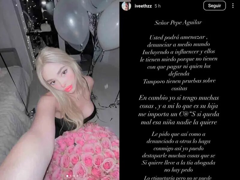 Influencer manda mensaje a Pepe Aguilar tras desmentir su romance con Christian Nodal