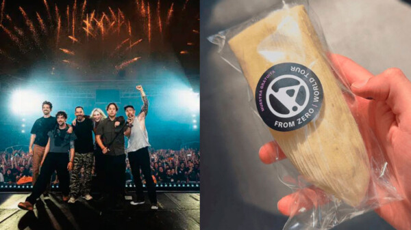 Linkin Park regala tamales previo al concierto en el Estadio GNP