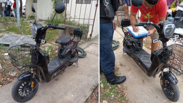 Recuperan motoneta eléctrica con reporte de robo en Villas del Sol.