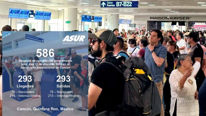 Registra Aeropuerto de Cancún 586 vuelos este sábado
