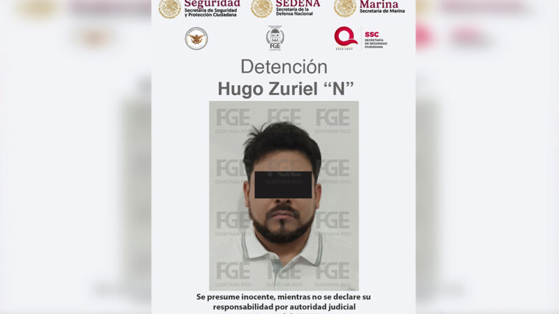 Capturan en Cancún al presunto extorsionador y homicida "El Gemelo" 