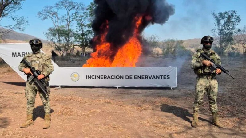 Incineran mas de una tonelada de enervantes en Colima