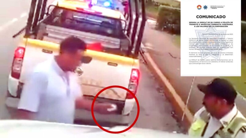 Cesan a agente de tránsito en Cancún por presunto acto de soborno