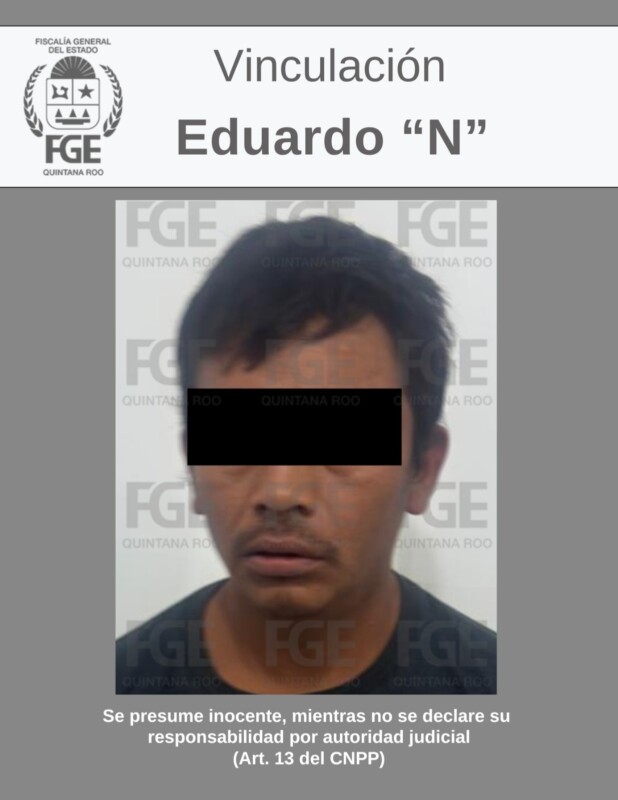 Vinculan a proceso a dos sujetos por homicidio en Tulum; los imputados son Eduardo “N”, alias “Chaparro” y/o “Comandante” y José Emmanuel “N”.