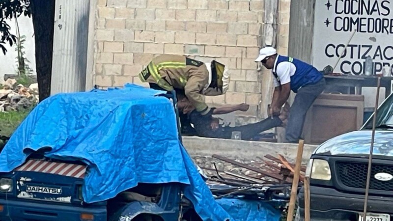 Bomberos rescatan a una persona atacada por abejas en Felipe Carrillo Puerto