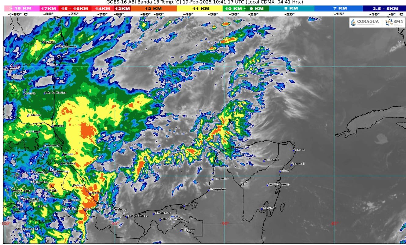 Pronóstico del clima en Quintana Roo para hoy miércoles 19 de febrero 2025; cielo nublado con lluvias en el estado, Campeche y Yucatán.