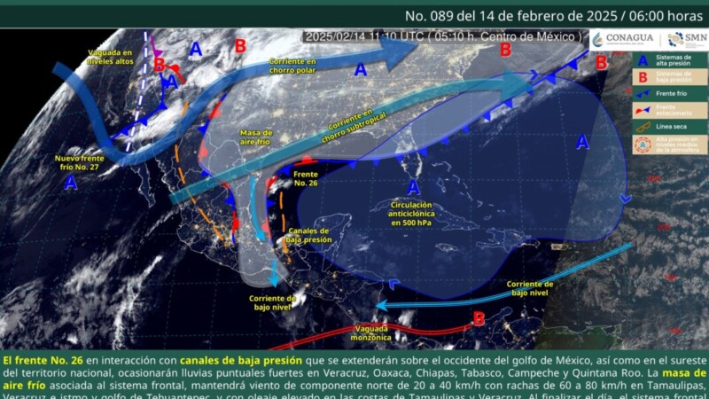 Pronóstico del clima en Quintana Roo para hoy viernes 14 de febrero 2025
