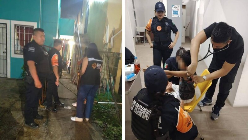 En Playa del Carmen rescatan a un niño víctima de maltrato infantil.