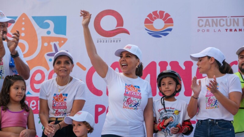 Ponen en marcha Mara Lezama y Ana Paty Peralta el 'Paseo Cancunense' para fomentar la convivencia familiar y el deporte