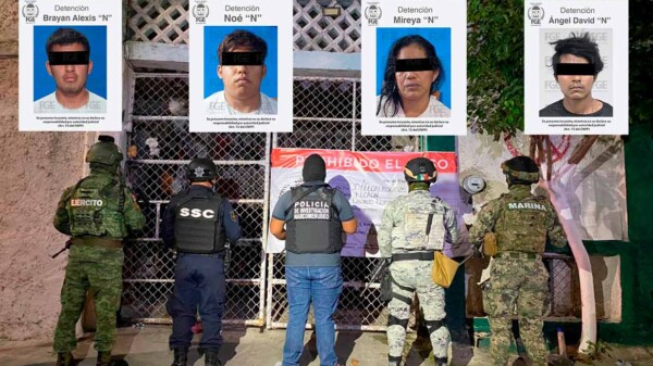 Detienen autoridades en Cancún a cuatro presuntos narcomenudistas tras serie de cateos