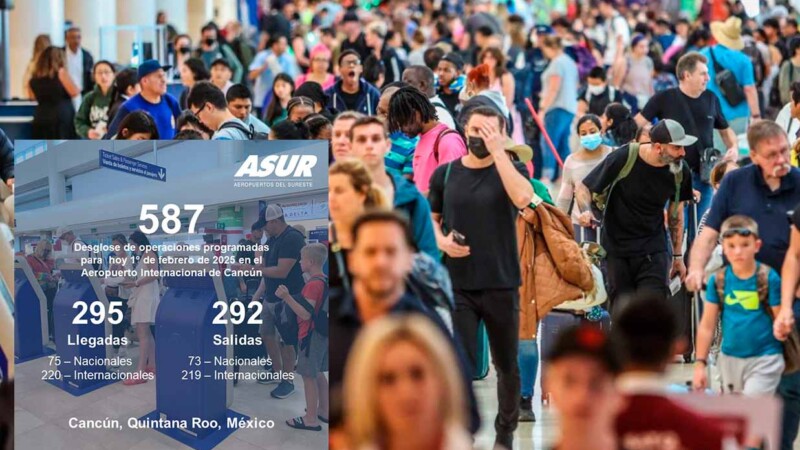 Inicia Aeropuerto de Cancún febrero con 587 vuelos