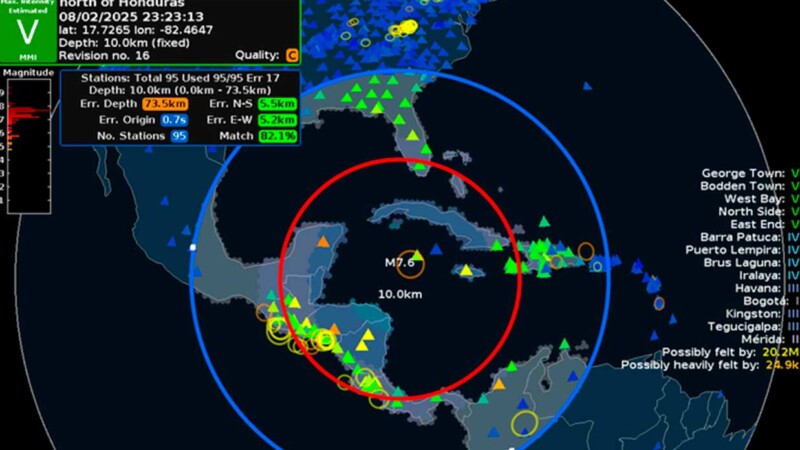 Alarma temblor a habitantes de Cancún, epicentro frente a costas de Honduras