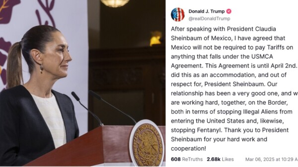 “México no pagará aranceles de nada del T-MEC”: Trump