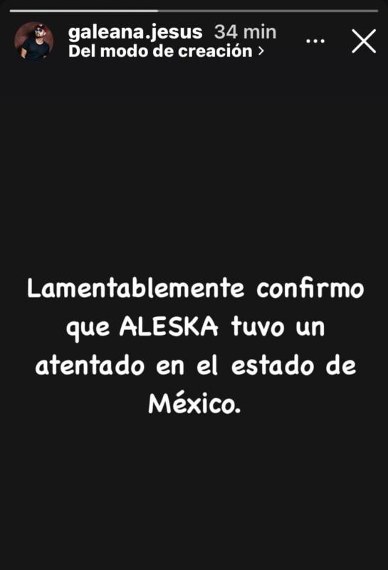 Aleska Génesis sufre presunto atentado en el Estado de México