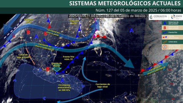 Pronóstico del clima en Quintana Roo para hoy miércoles 5 de marzo 2025.