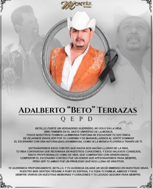 Fallece Beto Terrazas, integrante de Montéz de Durango