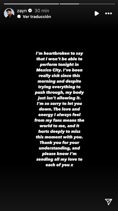 Zayn Malik cancela concierto en CDMX por problemas de salud
