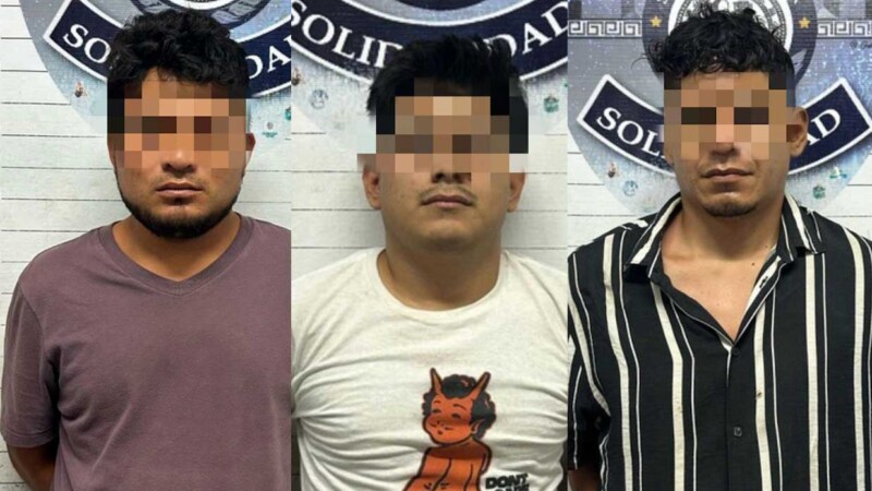 Detienen a tres sujetos con drogas y armas de fuego en Playa del Carmen