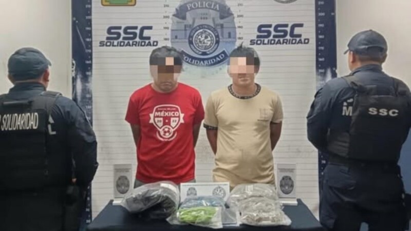 Playa del Carmen: Capturan a sujetos con un paquete y 109 dosis de drogas en In House