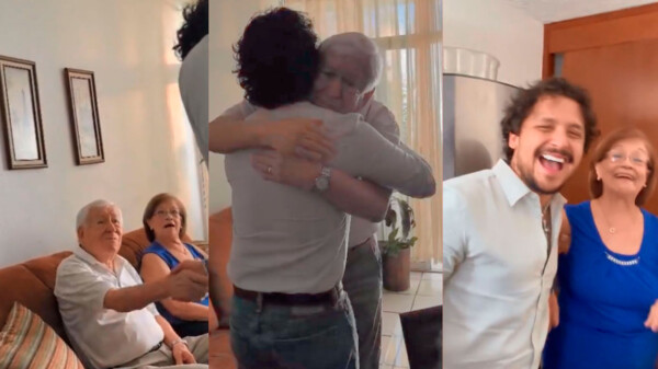 Christian Nodal sorprende a abuelitos de fan con emotiva visita