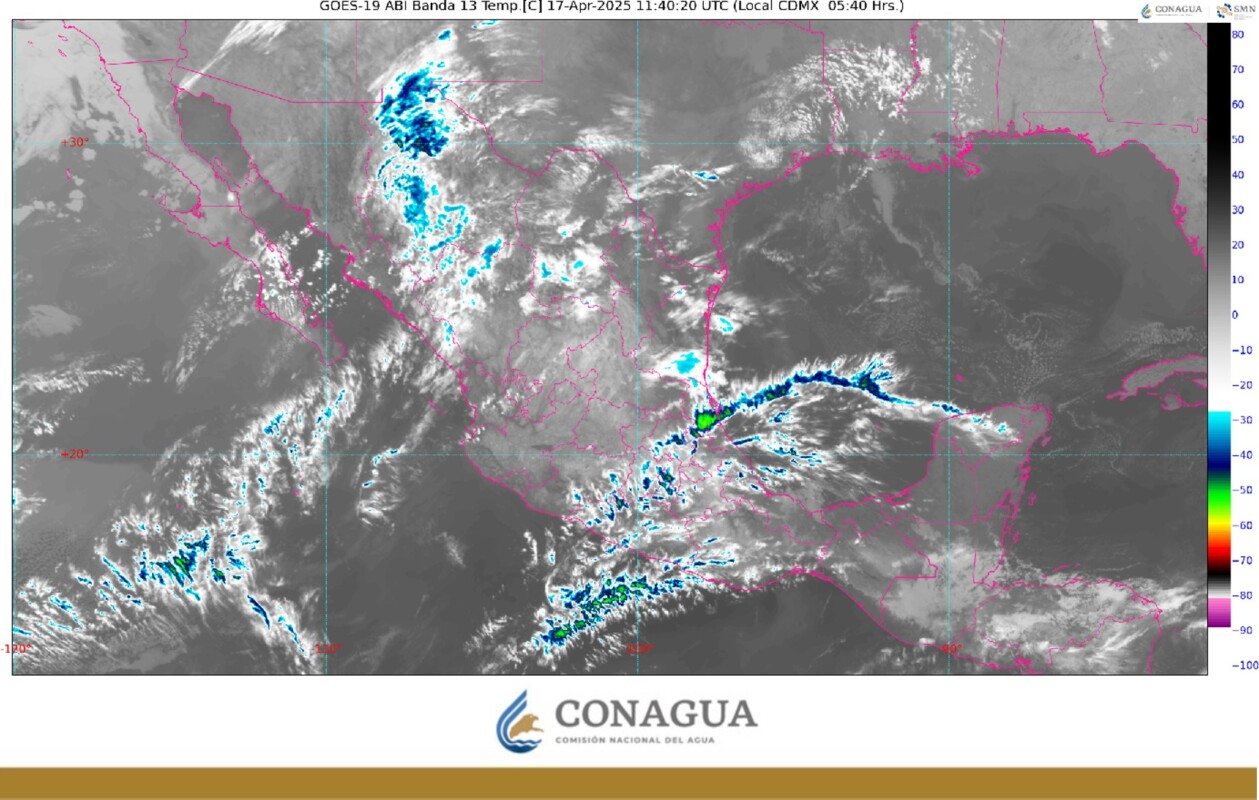 Pronóstico del clima en Quintana Roo para hoy miércoles 16 de abril 2025; cielo medio nublado durante el día, sin lluvia en la región.