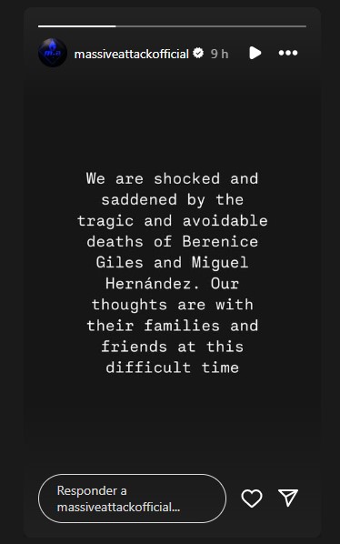 Massive Attack y artistas se pronuncian tras tragedia en el Festival Ceremonia