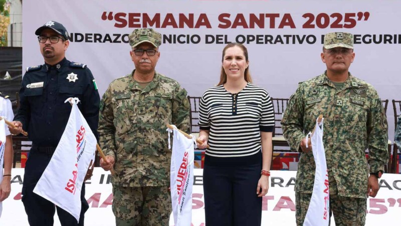 Atenea Gómez Ricalde da banderazo de salida del Operativo Vacacional de Semana Santa 2025 desde el C2 de Costa Mujeres
