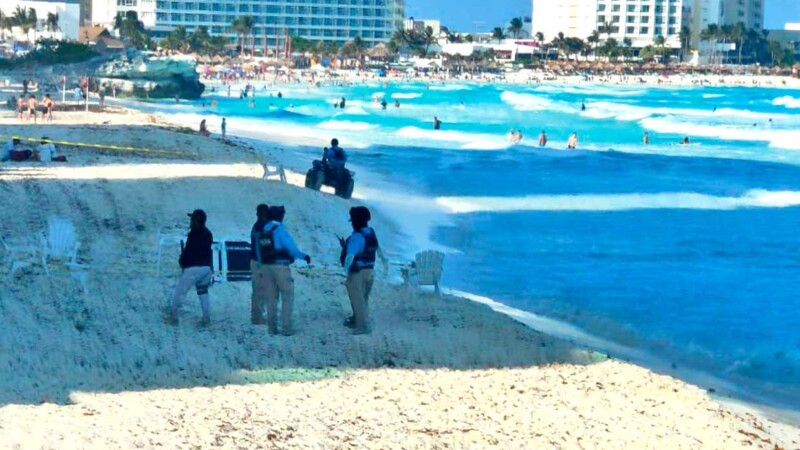 Restos de turista tragado por el mar recalan en playa de Cancún