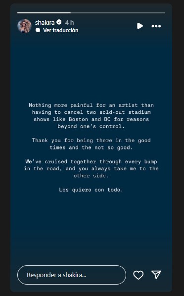 Shakira cancela presentación en el World Pride 2025 en Washington