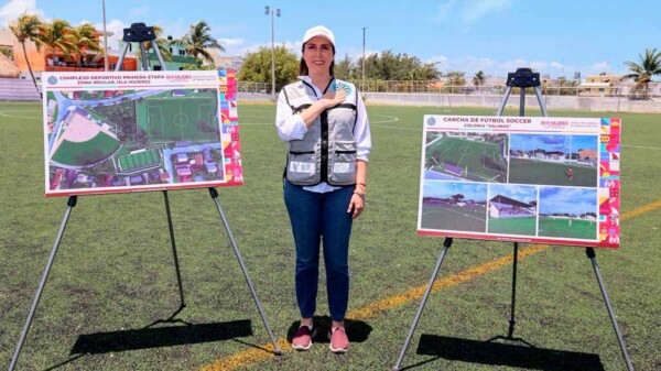 Atenea Gómez Ricalde anuncia rehabilitación integral de Complejo Deportivo de la Salina Grande