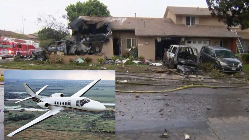 Colisión de jet ejecutivo en barrio de California deja dos muertos