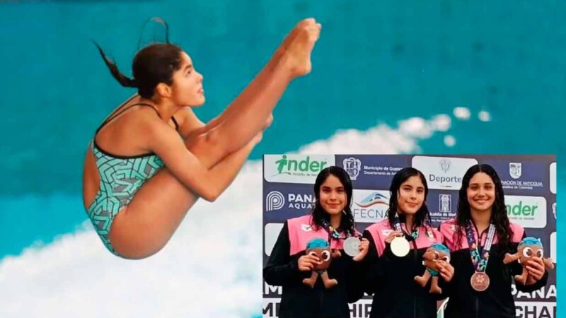La clavadista jaliscience Lia Cueva se agencia dos oros en el CPDA de Colombia