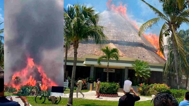 Incendio en hotel Bahia Príncipe de Tulum desata movilización de autoridades