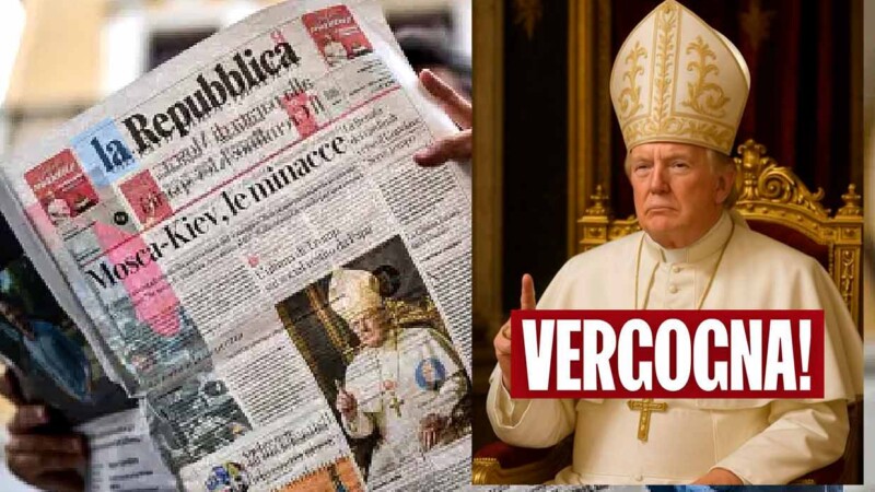 Indigna Trump a Conferencia Católica de Nueva York por foto caracterizado como el Papa