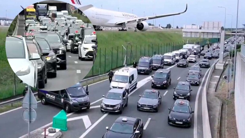 Taxistas colapsan 400 kilómetros de vialidad en París con huelga