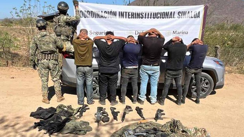 Operativo en Sinaloa logra liberación de dos secuestrados y captura de seis presuntos