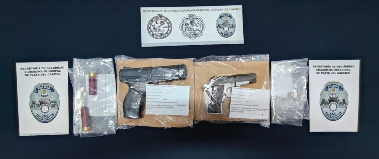 Detienen a sujeto por agredir a su familia en Playa del Carmen; Jorge “N” portaba un arma de fuego de grueso calibre.