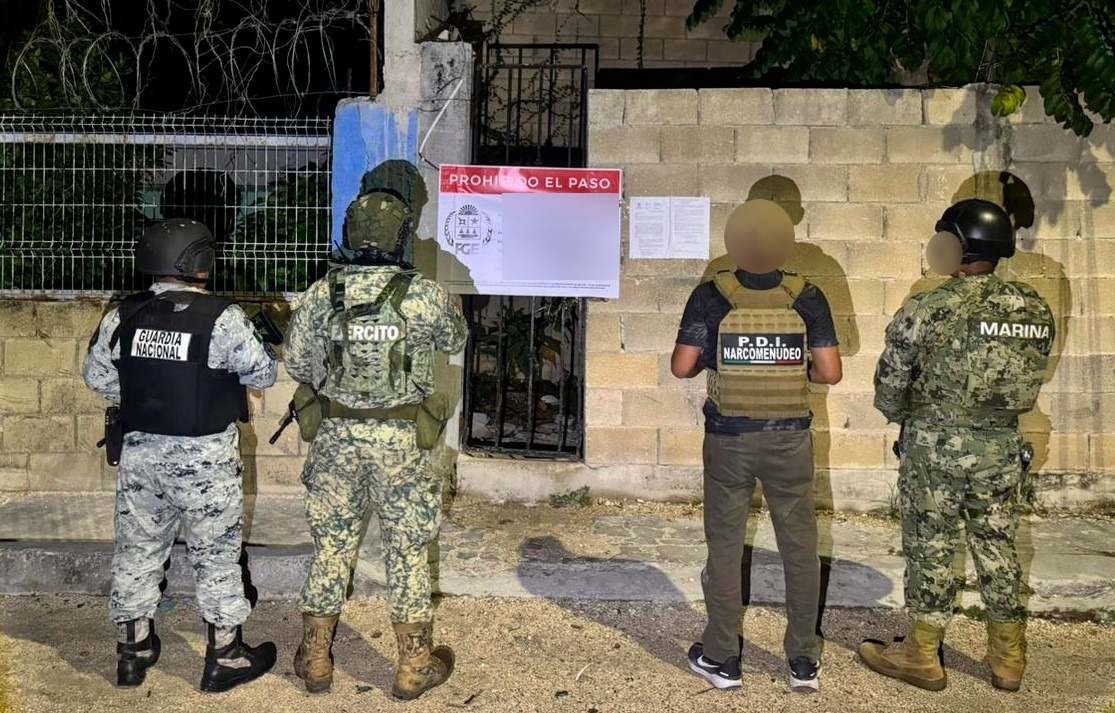 Aseguran drogas en tres cateos simultáneos en Cancún