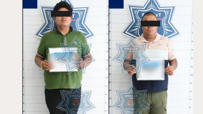 Detienen a dos extorsiones en la Región 97 de Cancún; decían ser de la Fiscalía