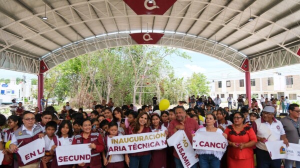 Inaugura Mara Lezama secundaria técnica “Kusamil” de Cancún y anuncia nueva inversión para que más jóvenes puedan estudiar