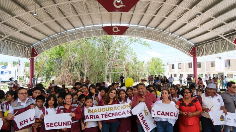 Inaugura Mara Lezama secundaria técnica “Kusamil” de Cancún y anuncia nueva inversión para que más jóvenes puedan estudiar